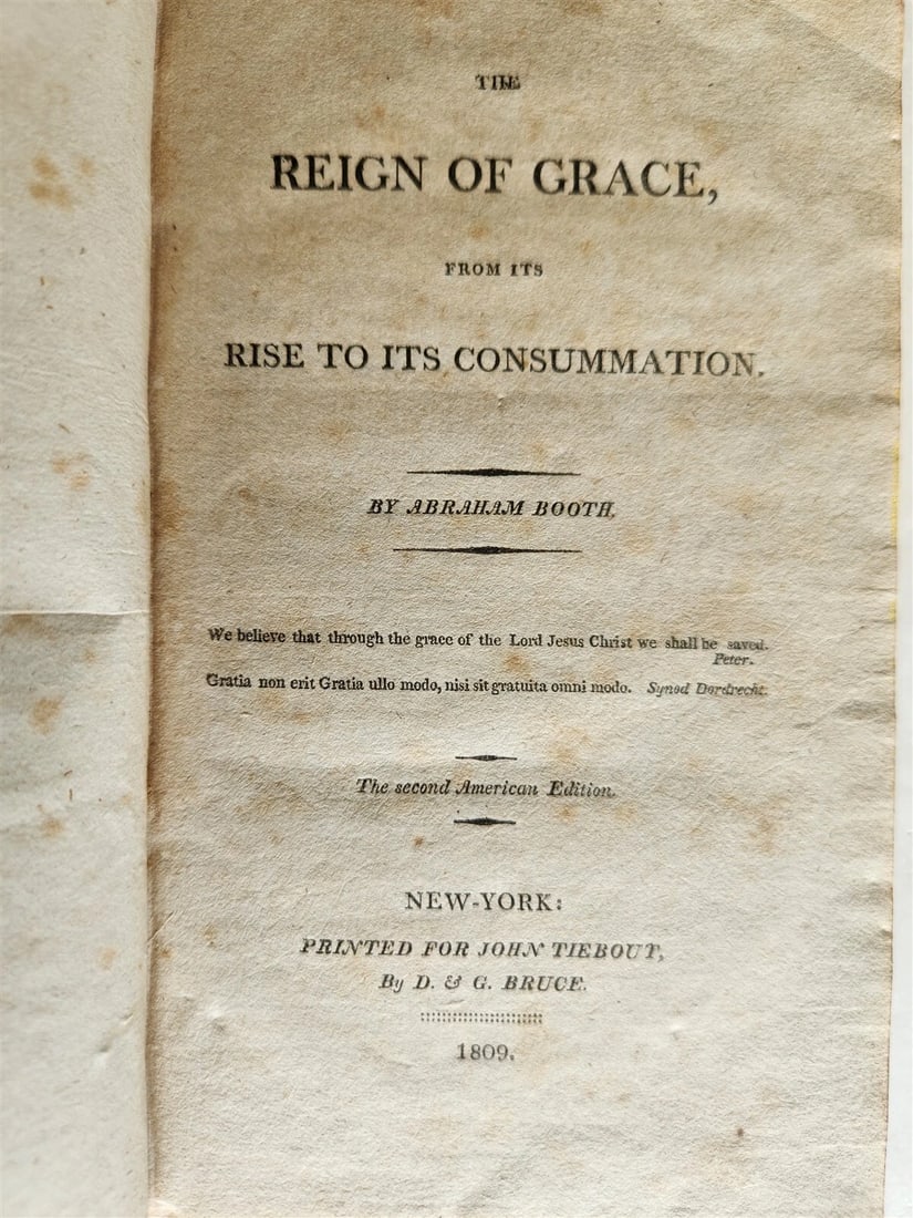 1809 REIGN of GRACE from its RISE TO ITS CONSUMMATION antique AMERICANA A.BOOTH (1 of 4)
