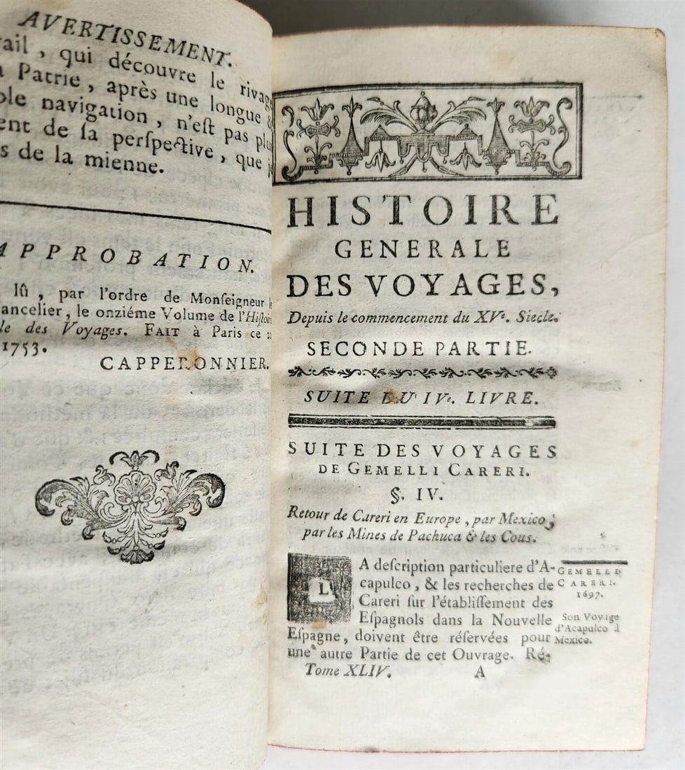1753 HISTOIRE des VOYAGES antique Vol.44 EAST INDIES TRAVELS illustrated - 4