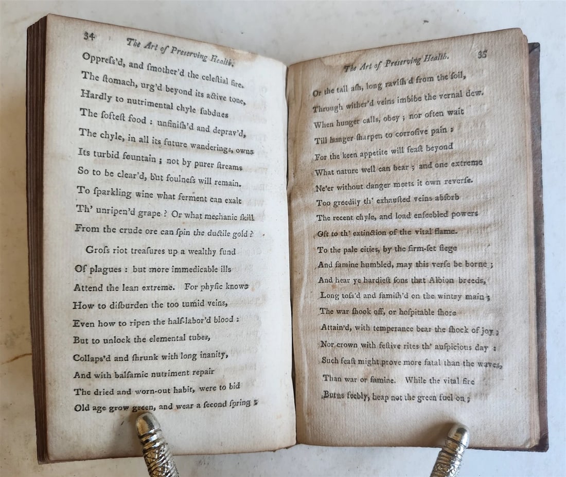 1804 THE ART OF PRESERVING THE HEALTH antique POEM in ENGLISH AMERICANA - 3