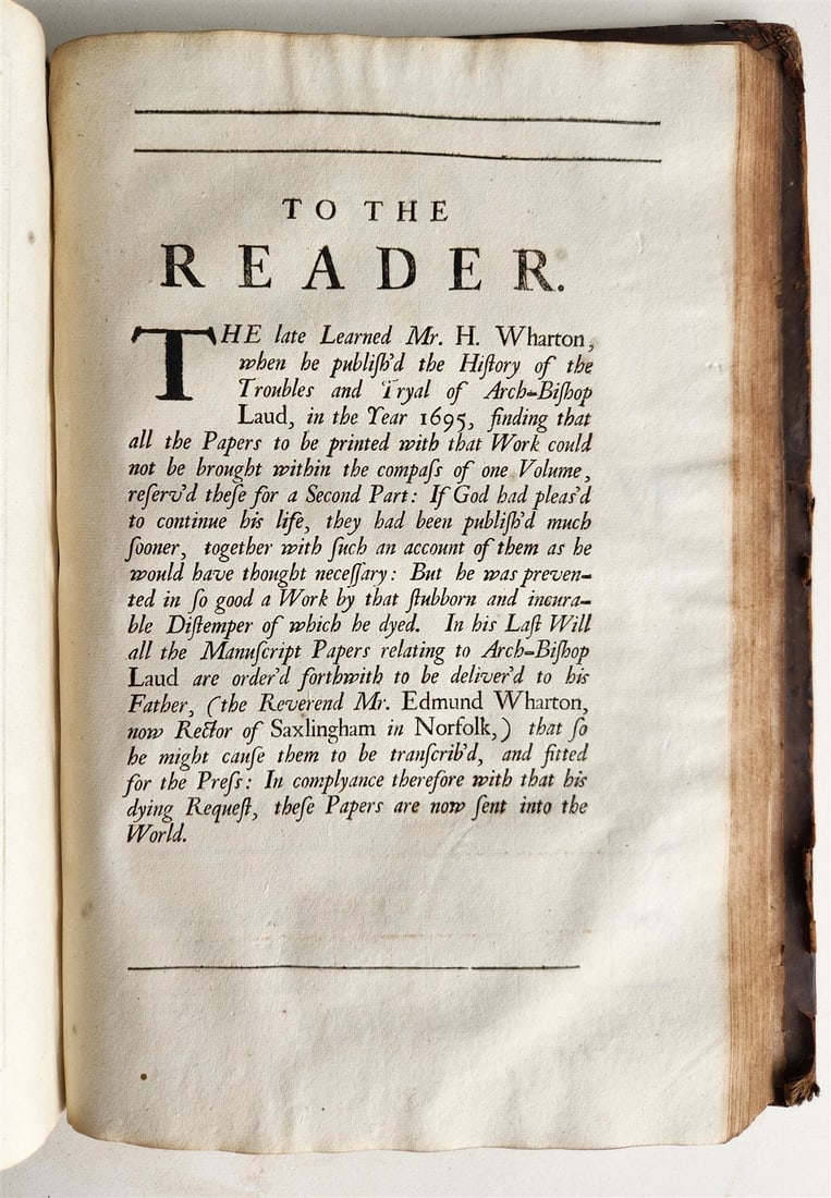 1695 HISTORY of TROUBLES & TRYAL OF BLESSED MARTYR WILLIAM LAUD antique FOLIO - 9