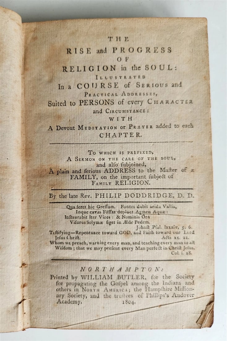 1804 RISE & PROGRESS of the SOUL By Philip Doddridge antique AMERICANA (1 of 6)