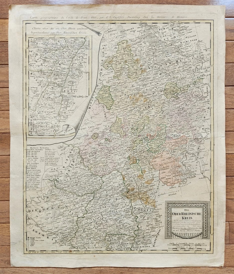 1803 GERMANY Upper Rhenish Circle antique MAP