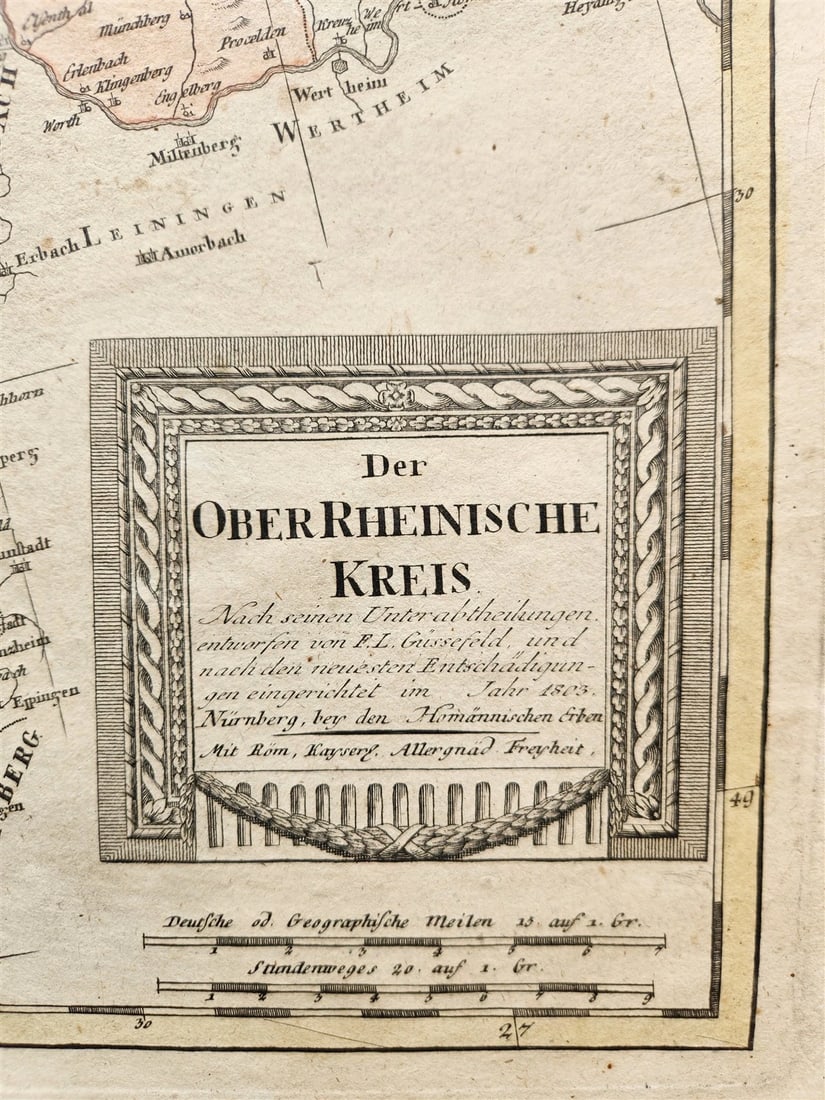 1803 GERMANY Upper Rhenish Circle antique MAP - 2