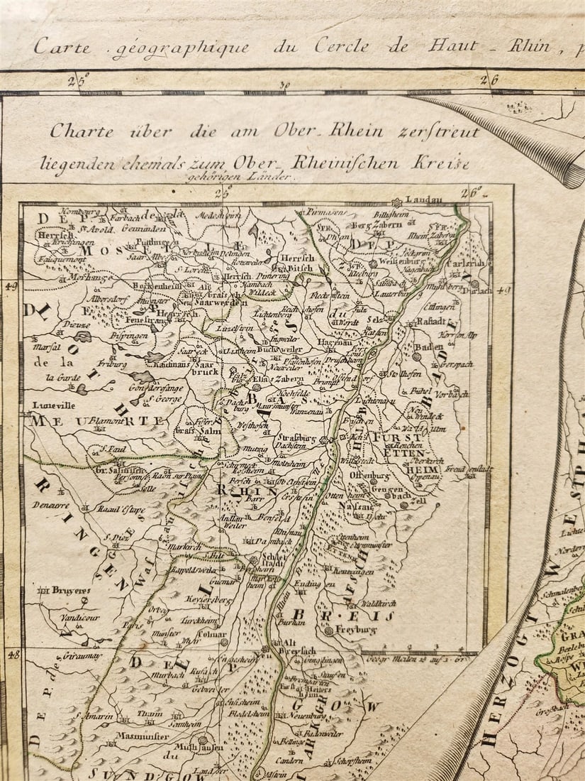 1803 GERMANY Upper Rhenish Circle antique MAP - 4