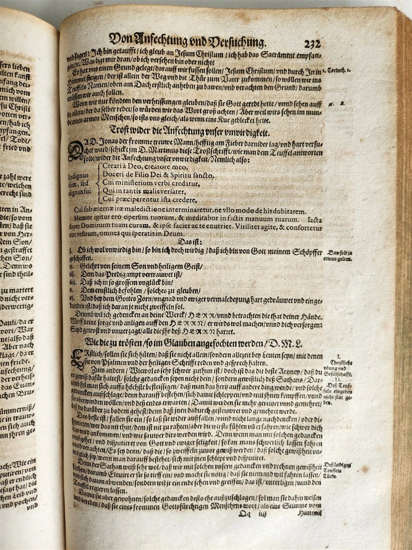 1593 MARTIN LUTHER COLLOQUIA antique VELLUM BOUND FOLIO 16th CENTURY - 14