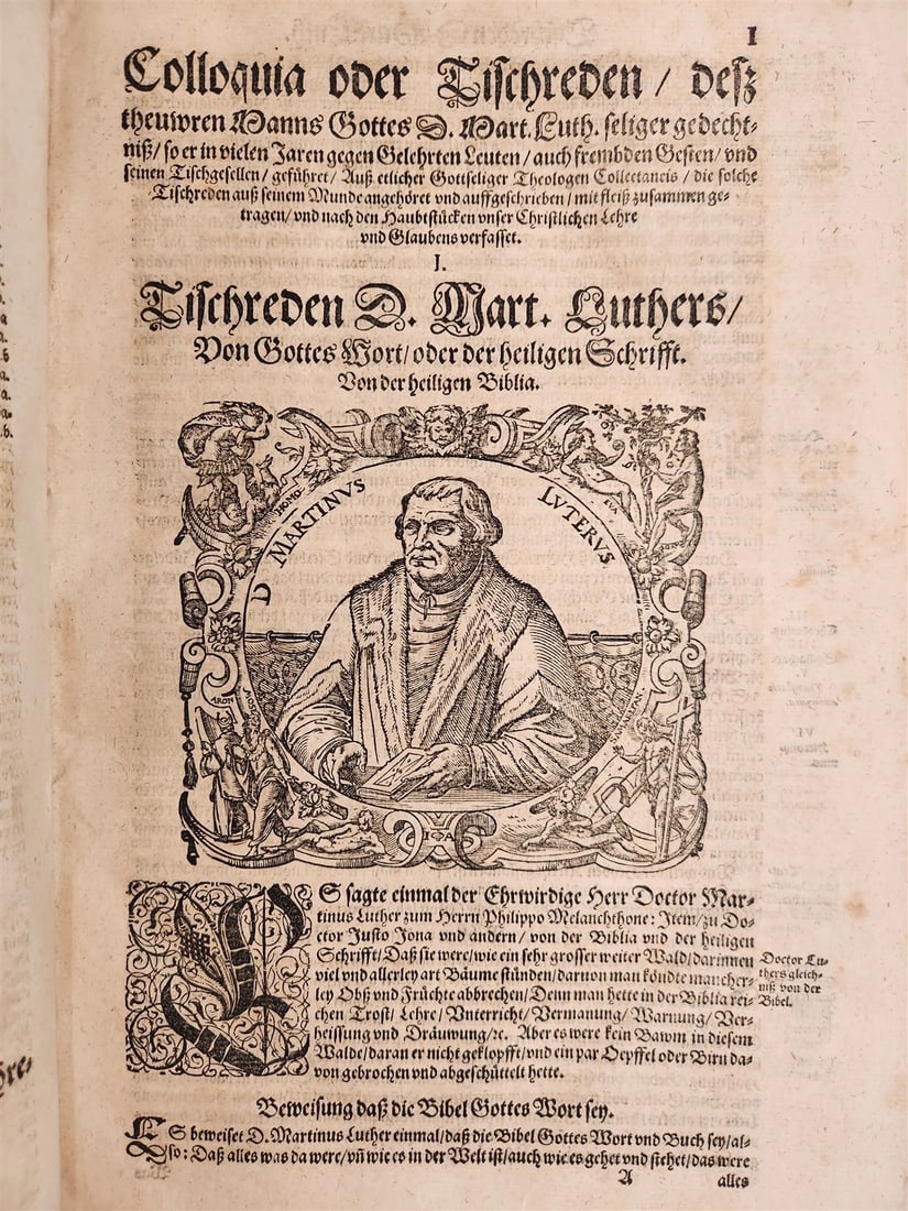1593 MARTIN LUTHER COLLOQUIA antique VELLUM BOUND FOLIO 16th CENTURY - 3