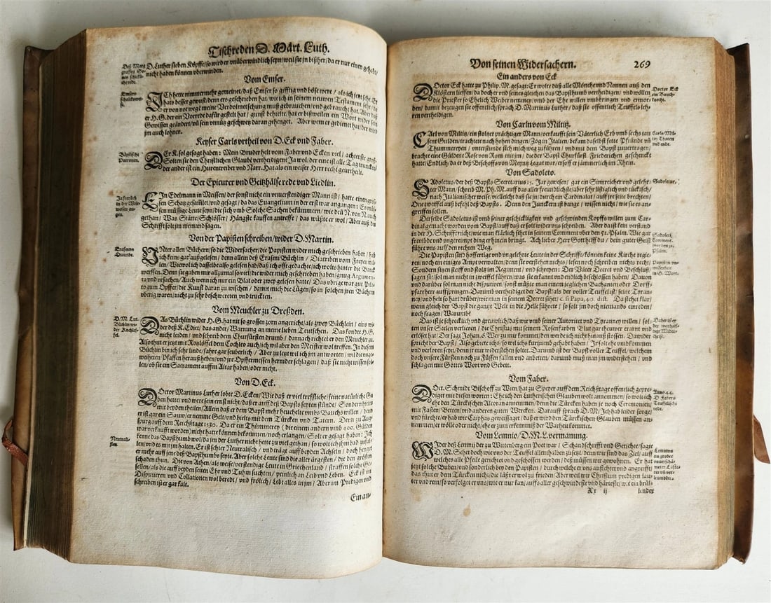 1593 MARTIN LUTHER COLLOQUIA antique VELLUM BOUND FOLIO 16th CENTURY - 7
