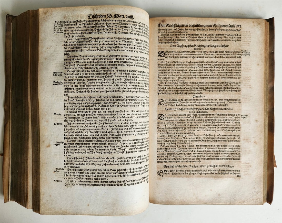 1593 MARTIN LUTHER COLLOQUIA antique VELLUM BOUND FOLIO 16th CENTURY - 9