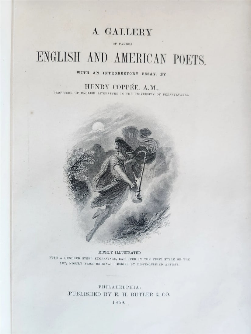 1859 ILLUSTRATED A GALLERY OF FAMOUS ENGLISH AND AMERICAN POETS antique (1 of 18)