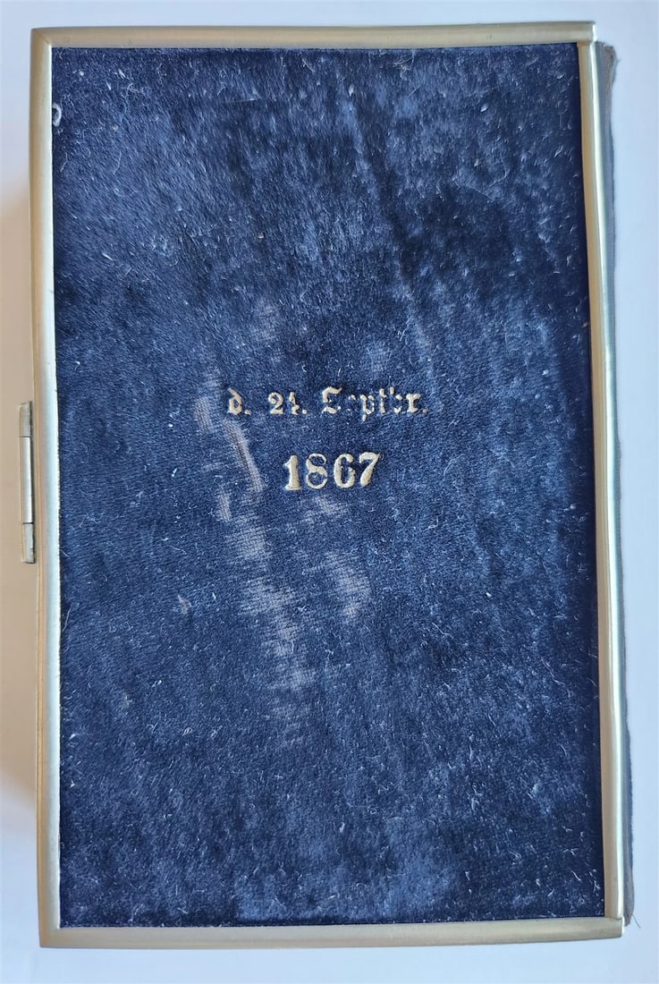 1853 GERMAN HYMNAL antique VELVET BINDING w/ APPLIED CROSS & BRASS EDGES - 5