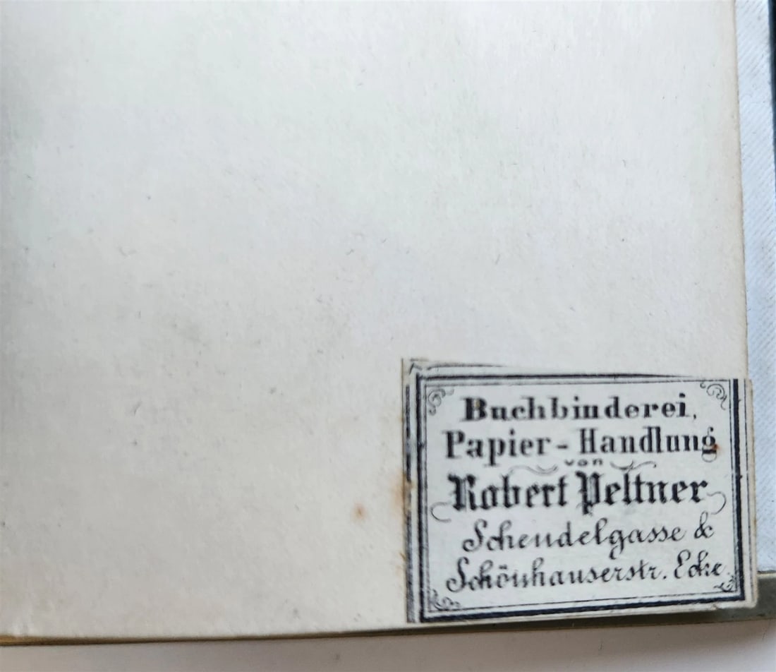 1853 GERMAN HYMNAL antique VELVET BINDING w/ APPLIED CROSS & BRASS EDGES - 9