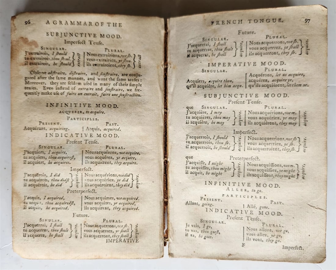 1792 GRAMMAR of the FRENCH TONGUE by JOHN PERRIN antique in ENGLISH - 5