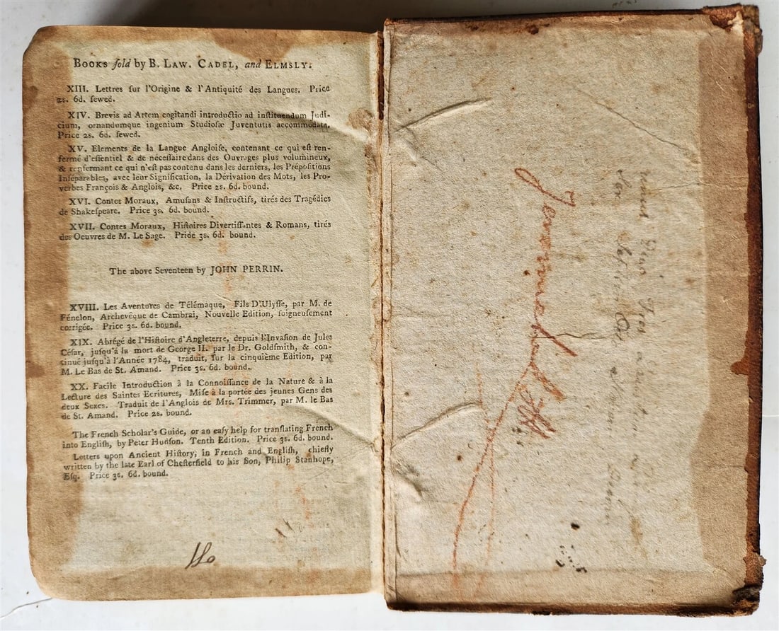 1792 GRAMMAR of the FRENCH TONGUE by JOHN PERRIN antique in ENGLISH - 7