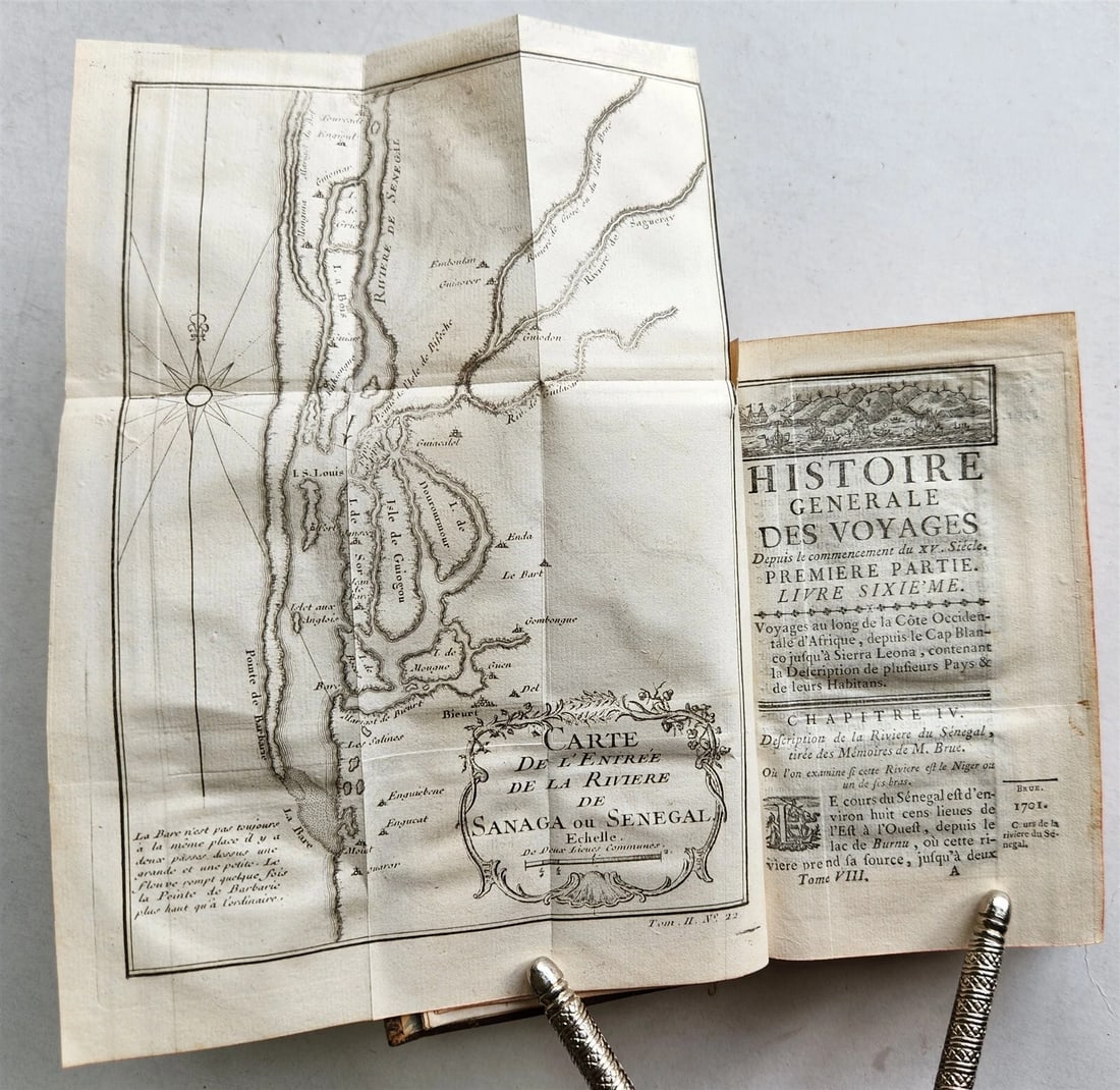 1749 HISTOIRE des VOYAGES antique VOL. 5 illustrated SENEGAL AFRICA - 4