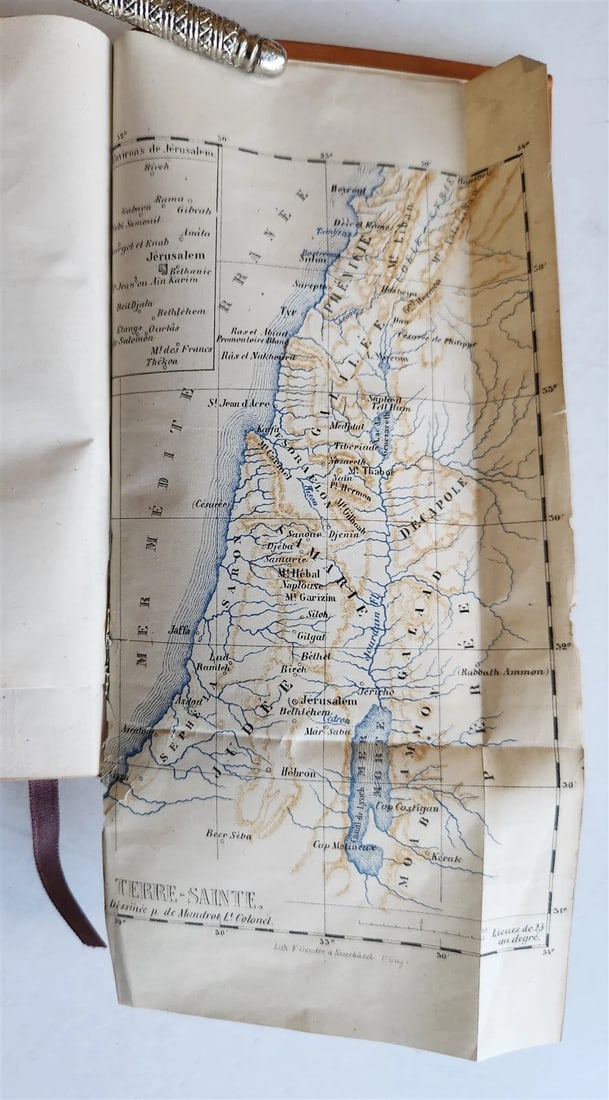 1866 VOYAGE en TERRE SAINTE by FELIX BOVET ILLUSTRATED w/ MAPS antique - 3