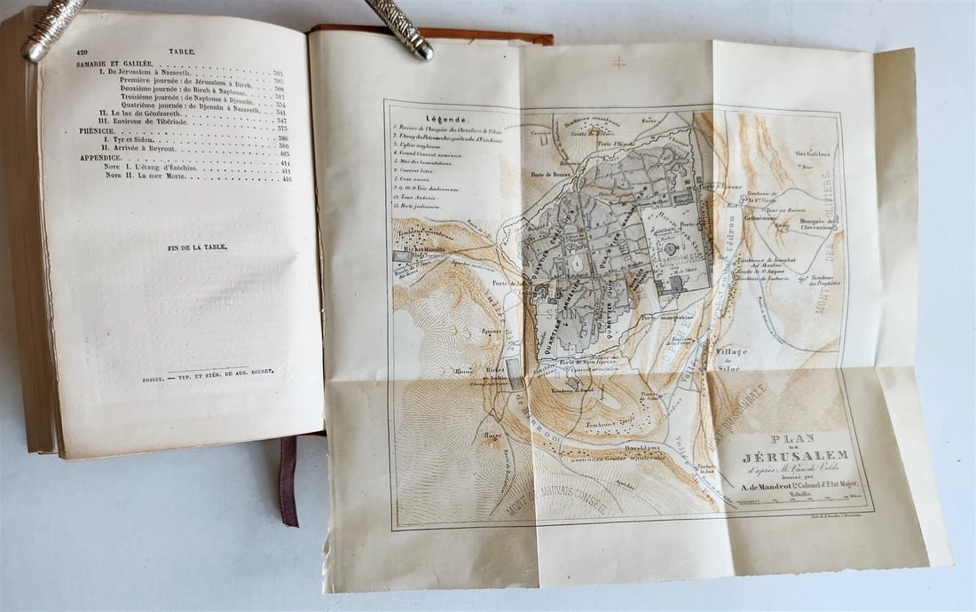 1866 VOYAGE en TERRE SAINTE by FELIX BOVET ILLUSTRATED w/ MAPS antique - 4