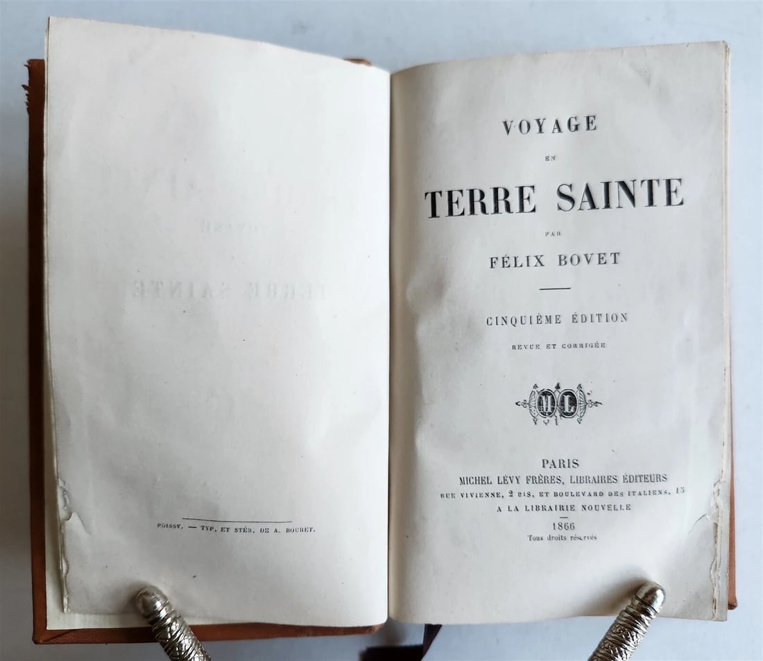 1866 VOYAGE en TERRE SAINTE by FELIX BOVET ILLUSTRATED w/ MAPS antique - 8