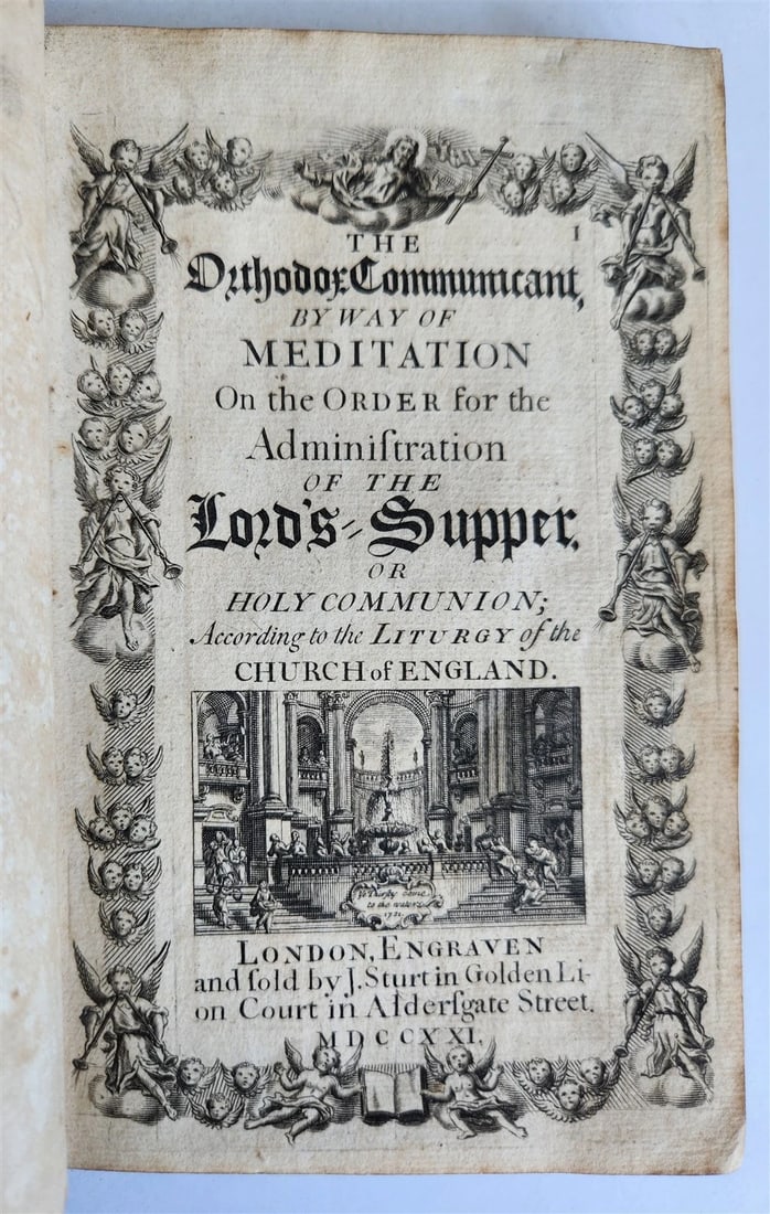 1721 ORTHODOX COMMUNICANT in ENGLISH w/ 82 ENGRAVINGS antique ORIGINAL BINDING (1 of 19)