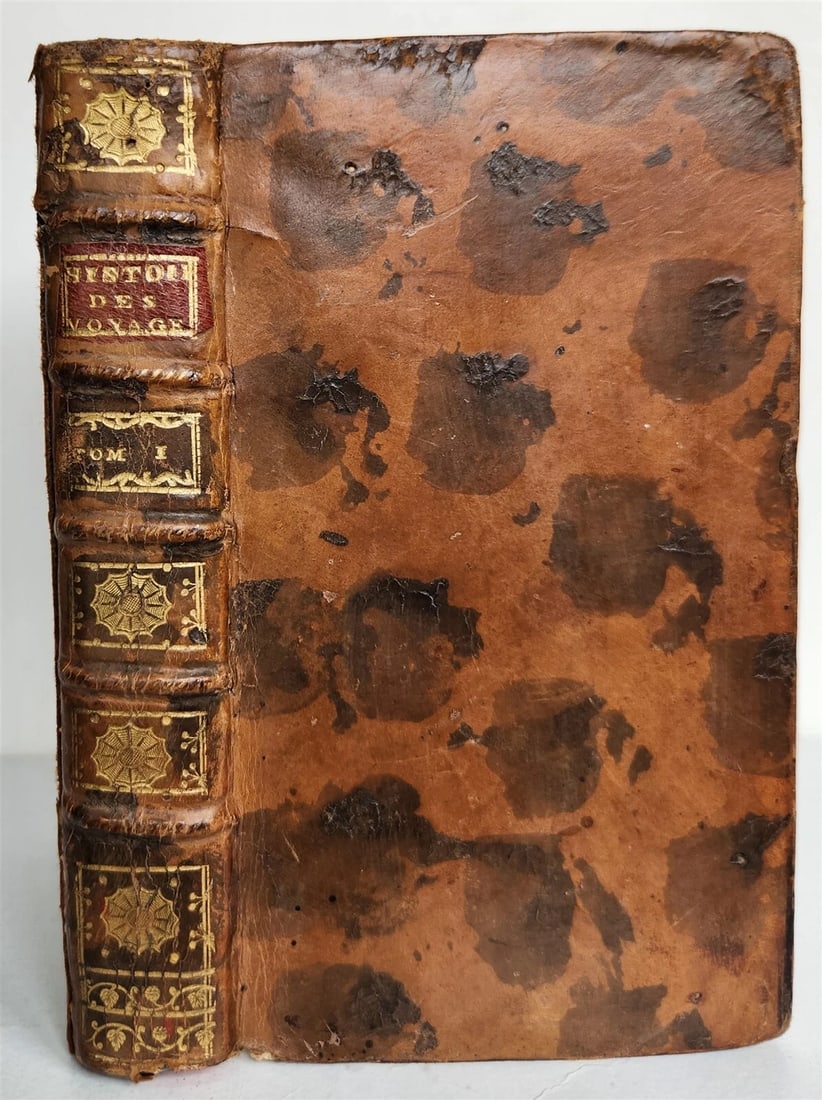 1749 HISTOIRE des VOYAGES VOL.1 antique illustrated TRAVELS to AFRICA & INDIA - 3