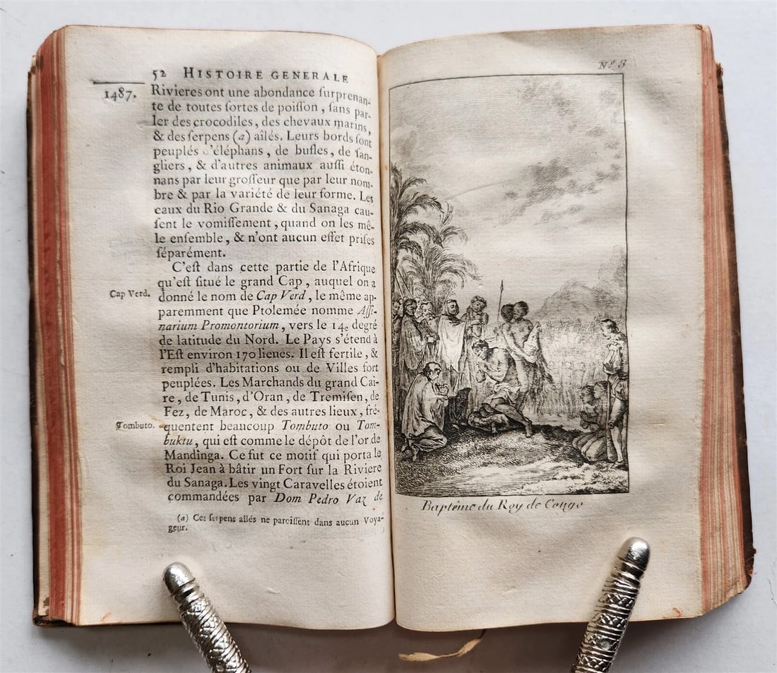 1749 HISTOIRE des VOYAGES VOL.1 antique illustrated TRAVELS to AFRICA & INDIA - 6