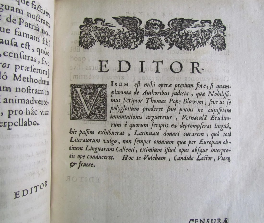 1696 CENSURA CELEBRIORUM AUTHORUM antique BLOUNT critique on celebrated authors - 4