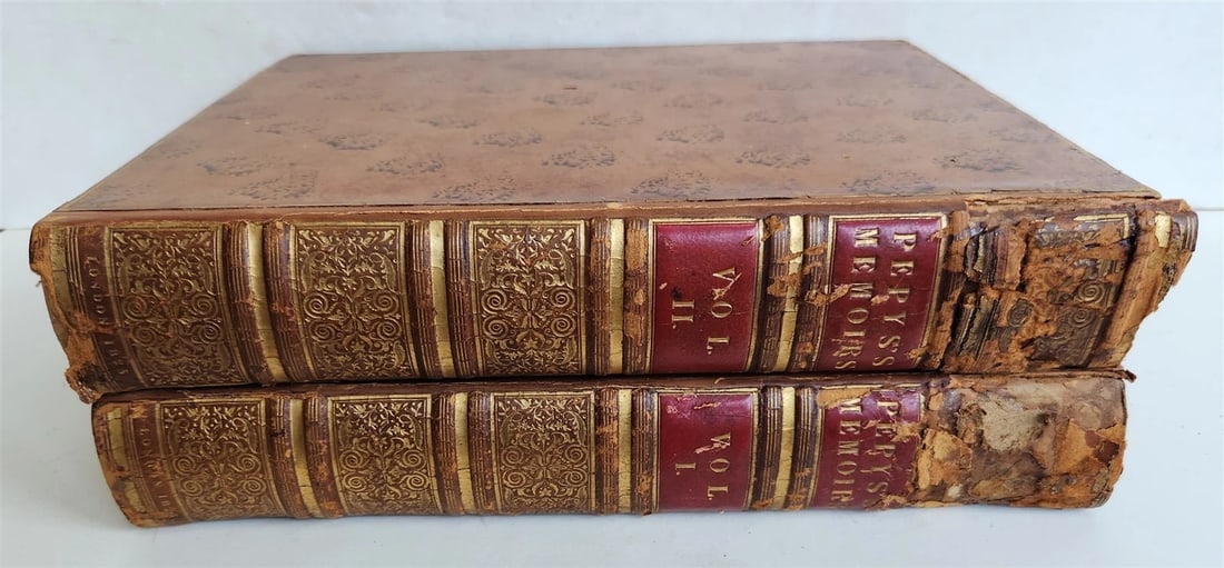 1825 PEPYS'S MEMORIES 2 VOLUMES antique ILLUSTRATED in ENGLISH 1st EDITION folio: Title: 1825 PEPYS'S MEMORIES 2 VOLUMES antique ILLUSTRATED in ENGLISH 1st EDITION folio Description: 1825 Memoirs of Samuel Pepys, Esq. F.R.S. Secretary to the Admiralty in the Reign of Charles II