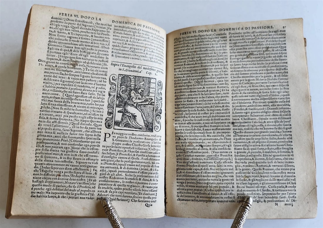 1578 ILLUSTRATED DELLE HOMELIE by Pittorio da Ferrara antique VELLUM BINDING - 8