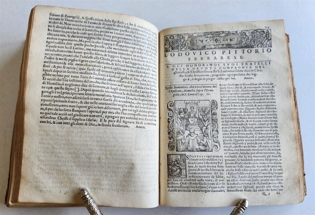 1578 ILLUSTRATED DELLE HOMELIE by Pittorio da Ferrara antique VELLUM BINDING - 9