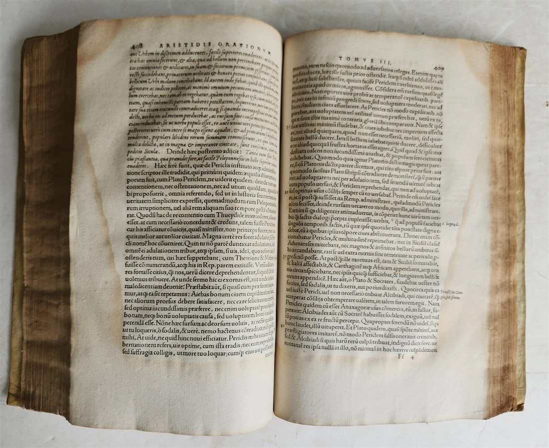 1566 AELIUS ARISTIDES ORATORIS CLARISSIMI antique VELLUM BOUND FOLIO rare - 9