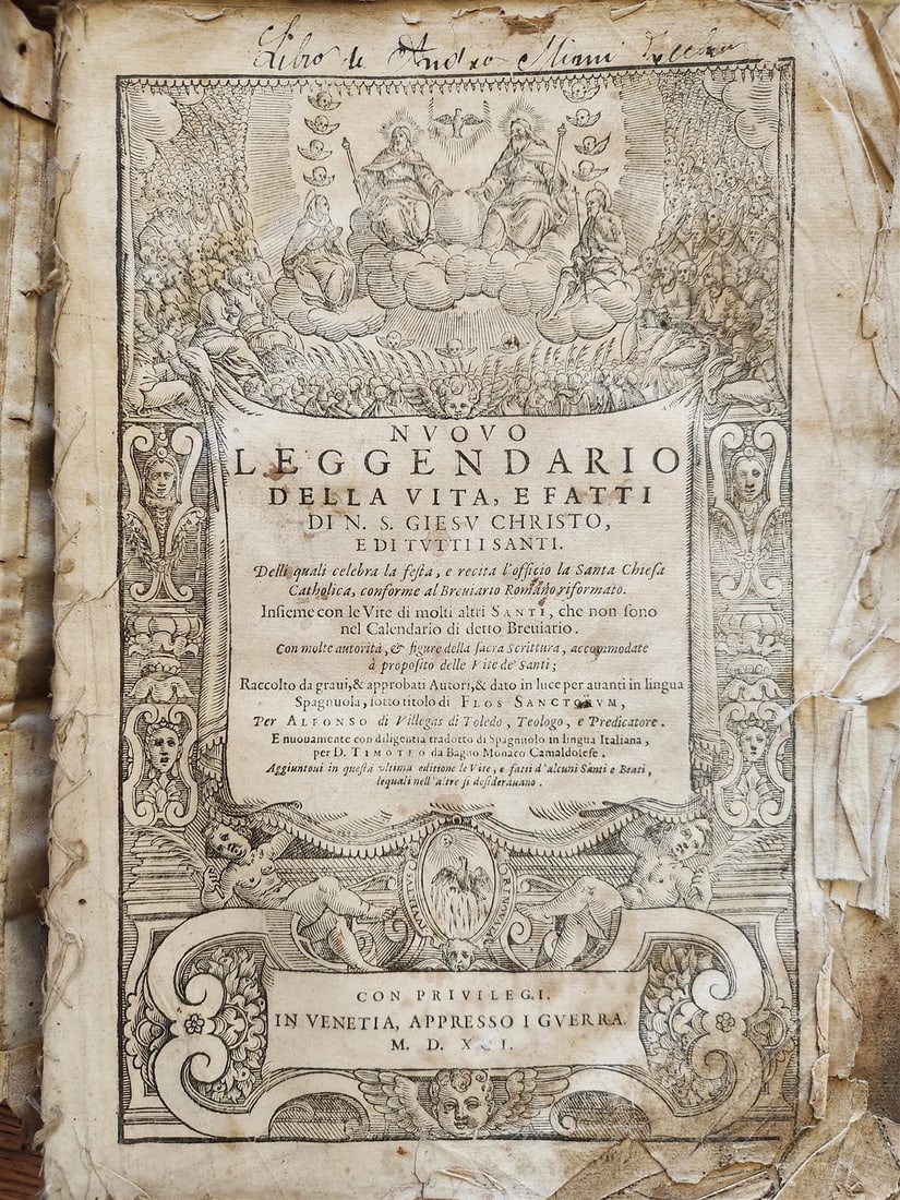 1591 ICONOGRAPHY 300 woodcuts LIFE of CHRIST & SAINTS antique in ITALIAN folio (1 of 20)