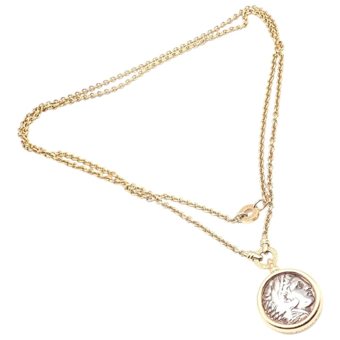 Rare! Bvlgari Bulgari 18k Yellow Gold Antique Coin Monete 38" Long Link Necklace (1 of 16)