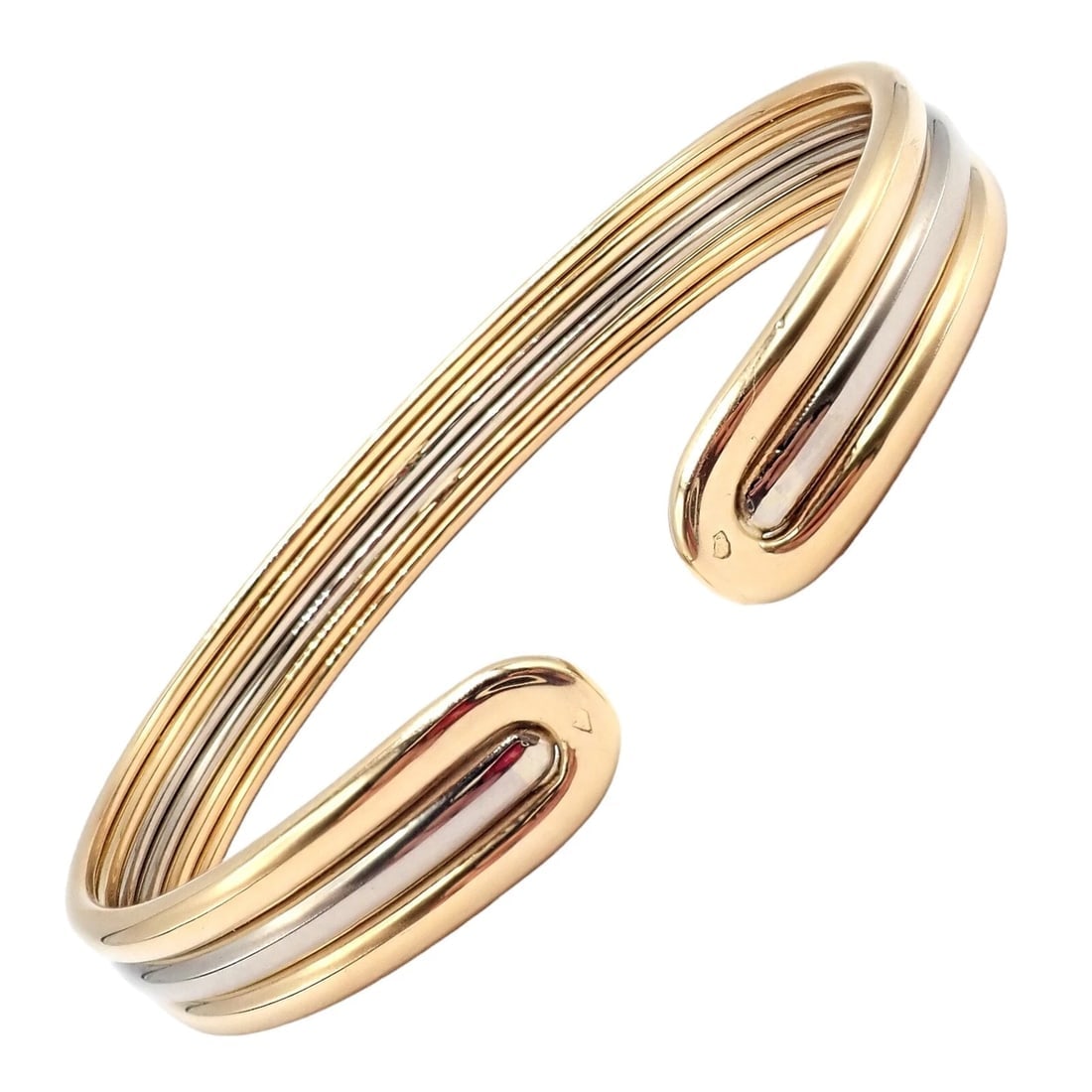 Authentic! Van Cleef & Arpels 18k Yellow & White Gold Bangle Cuff Bracelet (1 of 10)