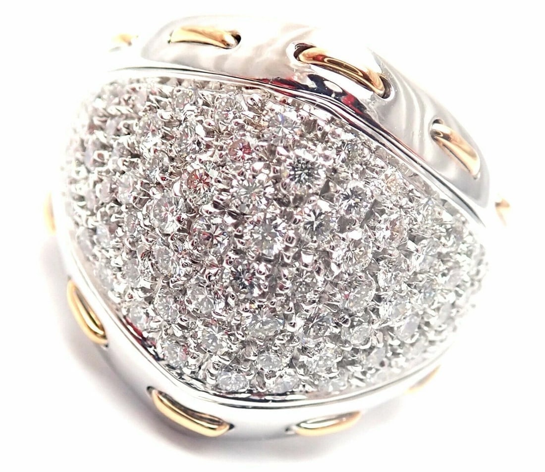 Authentic! Damiani 18k White Gold 1.36ct Diamond Cocktail Ring Retail $11,990 (1 of 10)