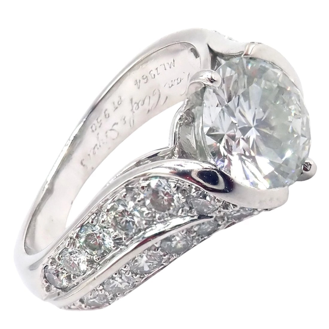 Authentic! Van Cleef & Arpels Platinum 1.88ct VVS1 E Diamond Engagement Ring GIA - 4