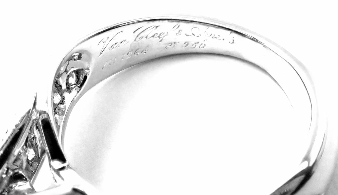 Authentic! Van Cleef & Arpels Platinum 1.88ct VVS1 E Diamond Engagement Ring GIA - 8