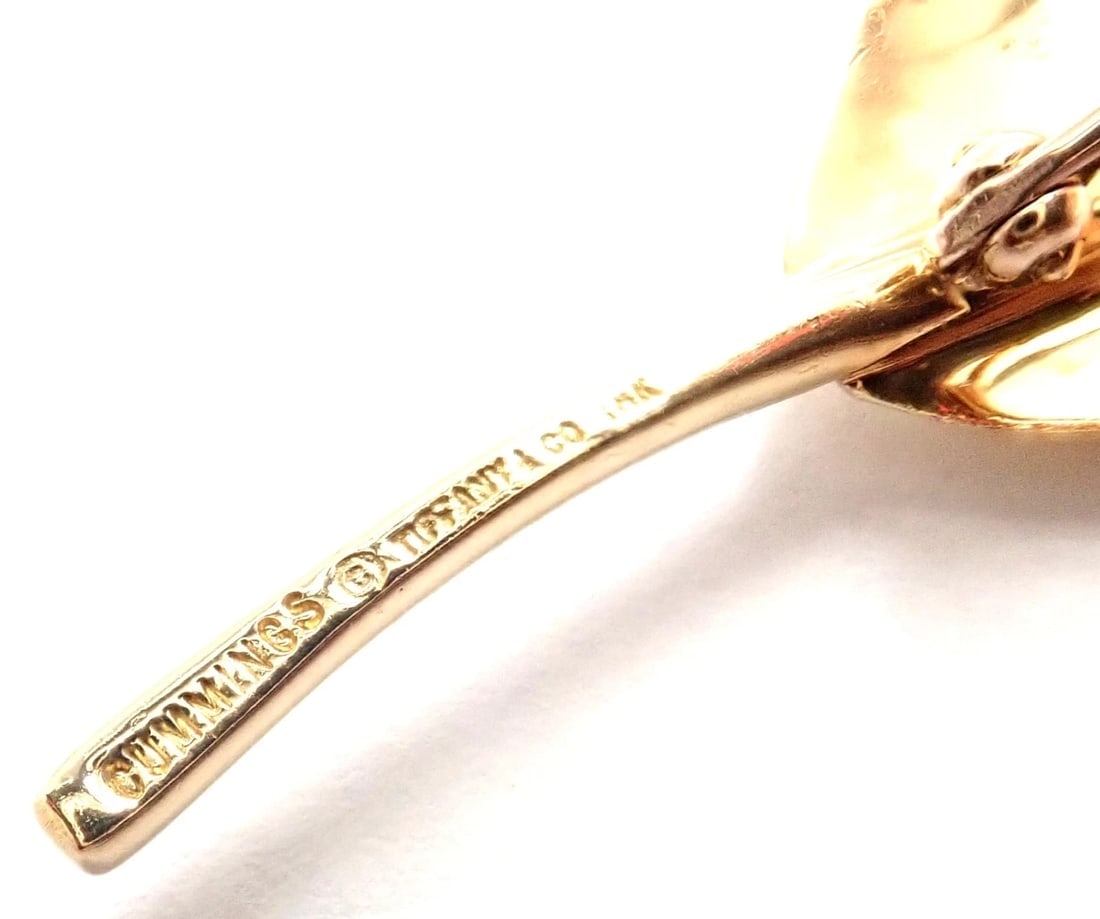 Authentic! Tiffany & Co Angela Cummings 18k Yellow Gold Leaf Pin Brooch - 5