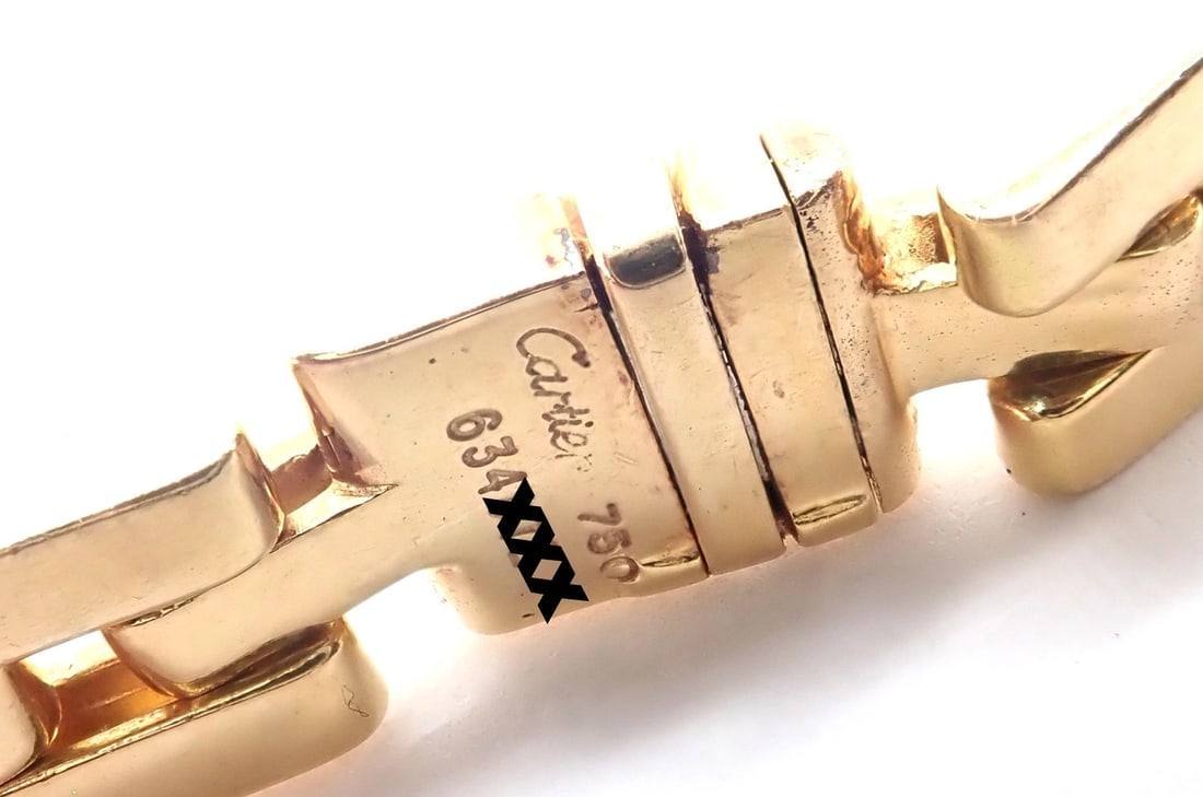 Authentic! Cartier 3 Row Maillon Panther Panthere 18k Yellow Gold Link Necklace - 6