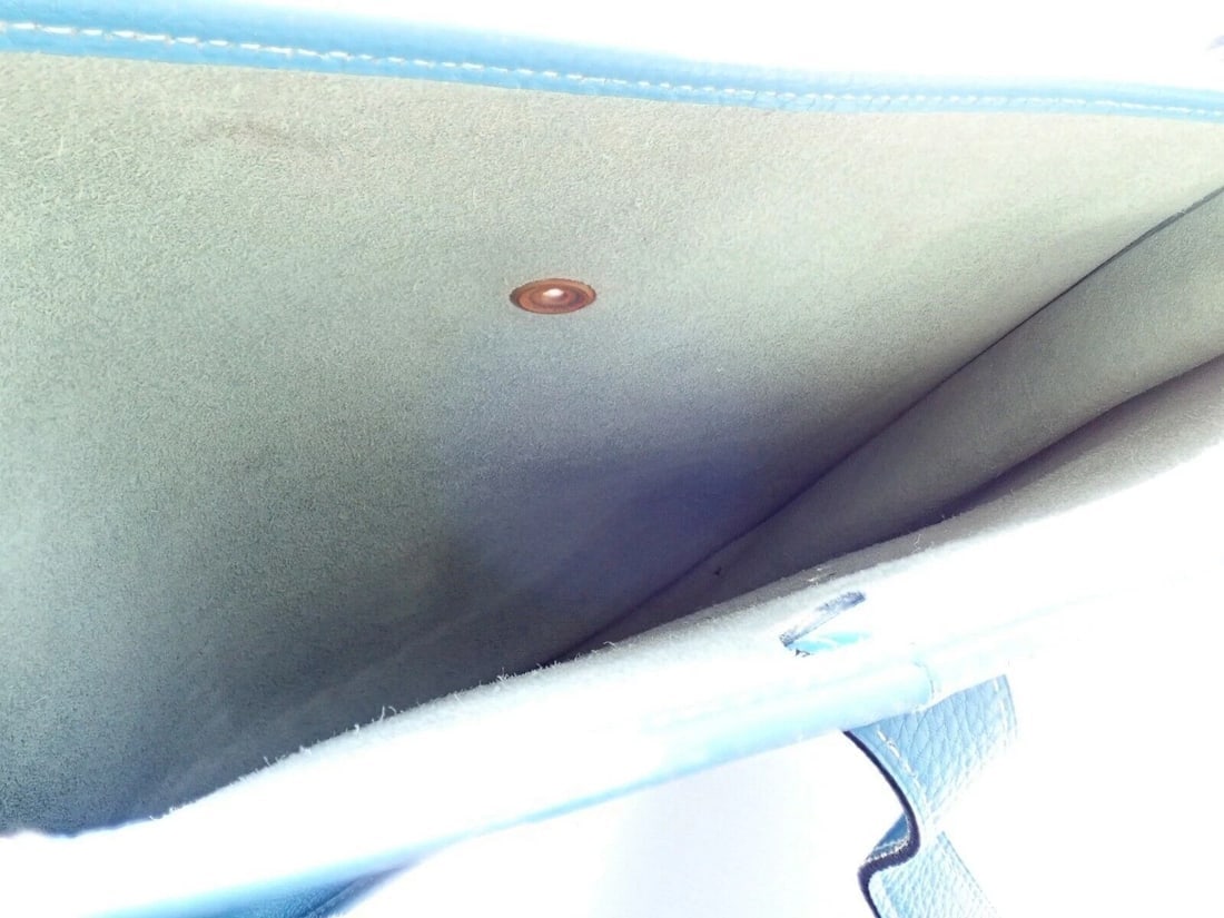 Authentic! Hermes Evelyne Blue Jean Courchevel GM Handbag Purse Gold Hardware - 5