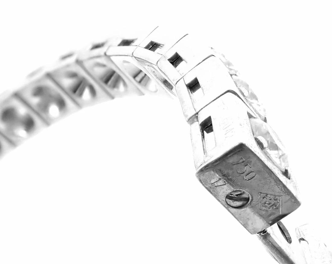Rare! Authentic Cartier Tectonique 18k White Gold Diamond Tennis Bracelet - 11