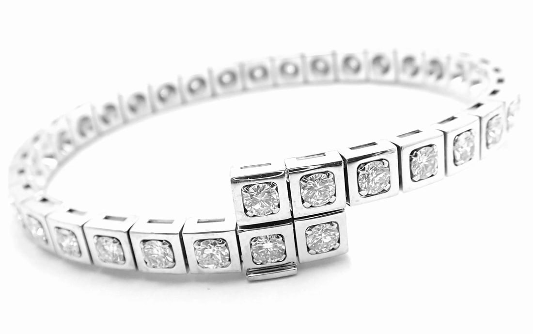 Rare! Authentic Cartier Tectonique 18k White Gold Diamond Tennis Bracelet (1 of 14)