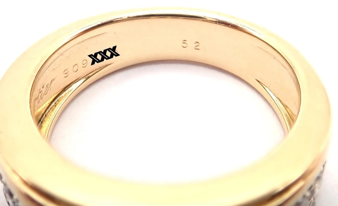 Authentic Cartier Diabolo 18k Yellow Gold Diamond Invisible Ruby Band Ring - 7