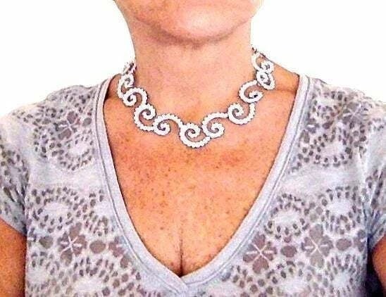 Rare! Authentic Angela Cummings Platinum 34ct Diamond Necklace 1995 - 12