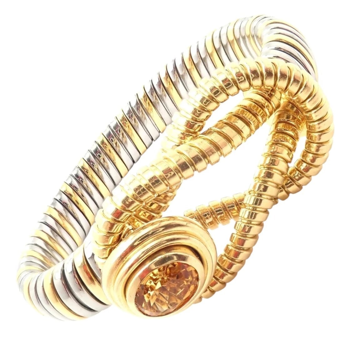 Authentic Cartier Hercules Knot 18k Yellow Gold Stainless Steel Citrine Bracelet (1 of 14)