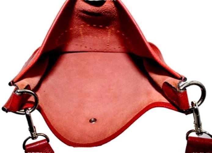 Authentic! Hermes Evelyne Brick Red Clemence Leather GM Handbag Purse - 11