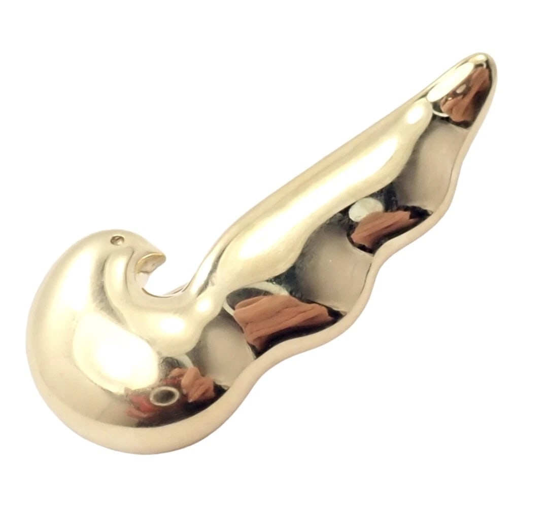 Authentic Tiffany & Co. 18k Yellow Gold Paloma Picasso Dove Bird Pin Brooch 1981 - 3