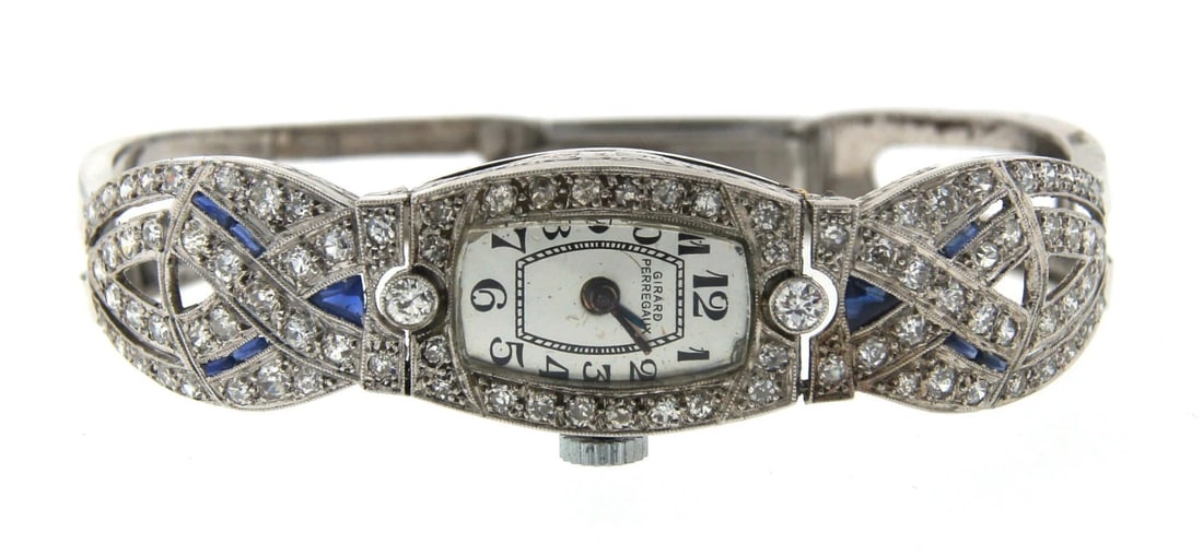 WOW Girard Perregaux Platinum, 14k White Gold & Diamond Watch Circa 1930!: Title: WOW Girard Perregaux Platinum, 14k White Gold & Diamond Watch Circa 1930! Description: Fine Jewelry, Arts & AntiquesPurveyors and Purchasers ofAntique and Estate Pieces, CA90212 DKGirard