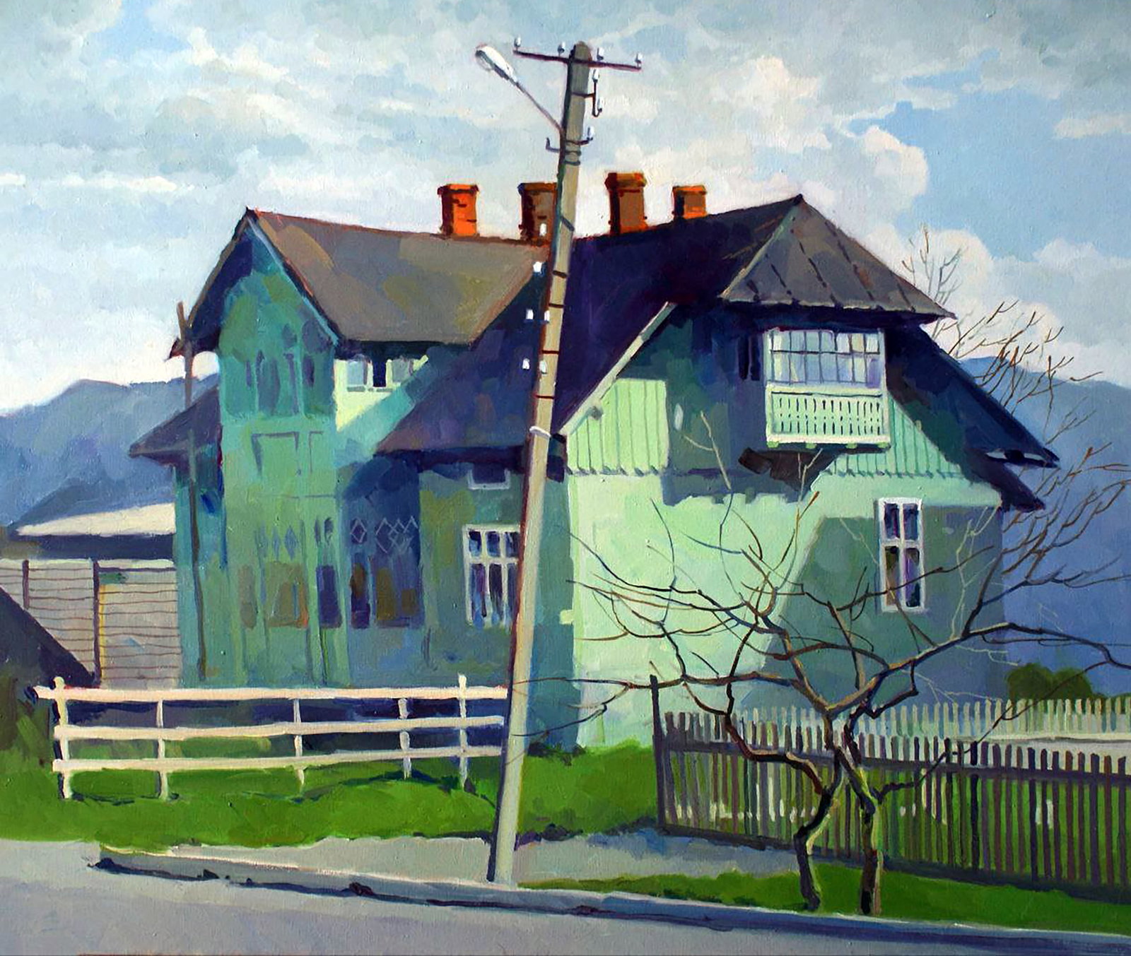 Oil painting An old house Anastasia Yaroshevich: Title: Oil painting An old house Anastasia Yaroshevich Description: 50YARO Painter: Anastasia Yaroshevich Size: 50x60 cm/19.68x23.62 inches Components: oil, canvas Original painting CONDITION: excelle