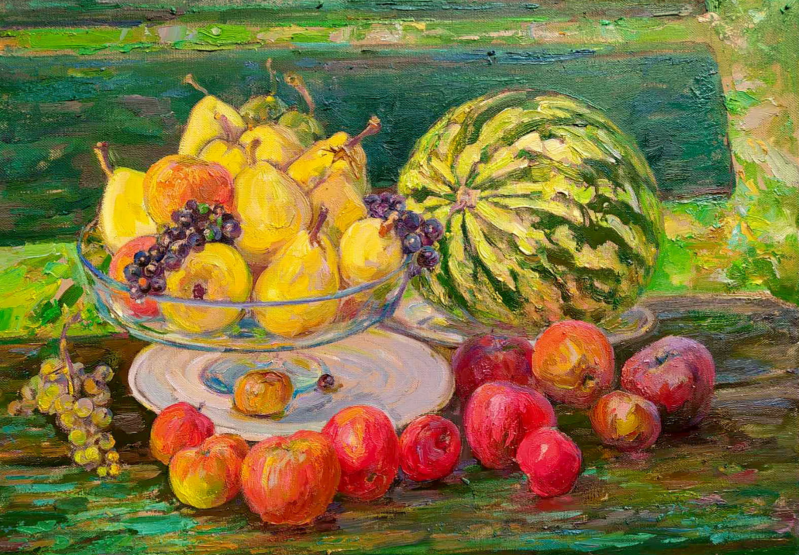 Oil painting Riches of August Leonid Pavlenko: Title: Oil painting Riches of August Leonid Pavlenko Description: 7PAVL Painter: Leonid Pavlenko Size: 50x70 cm/19.68x27.55 inches Components: oil, canvas Original painting CONDITION: excellent ARTIST