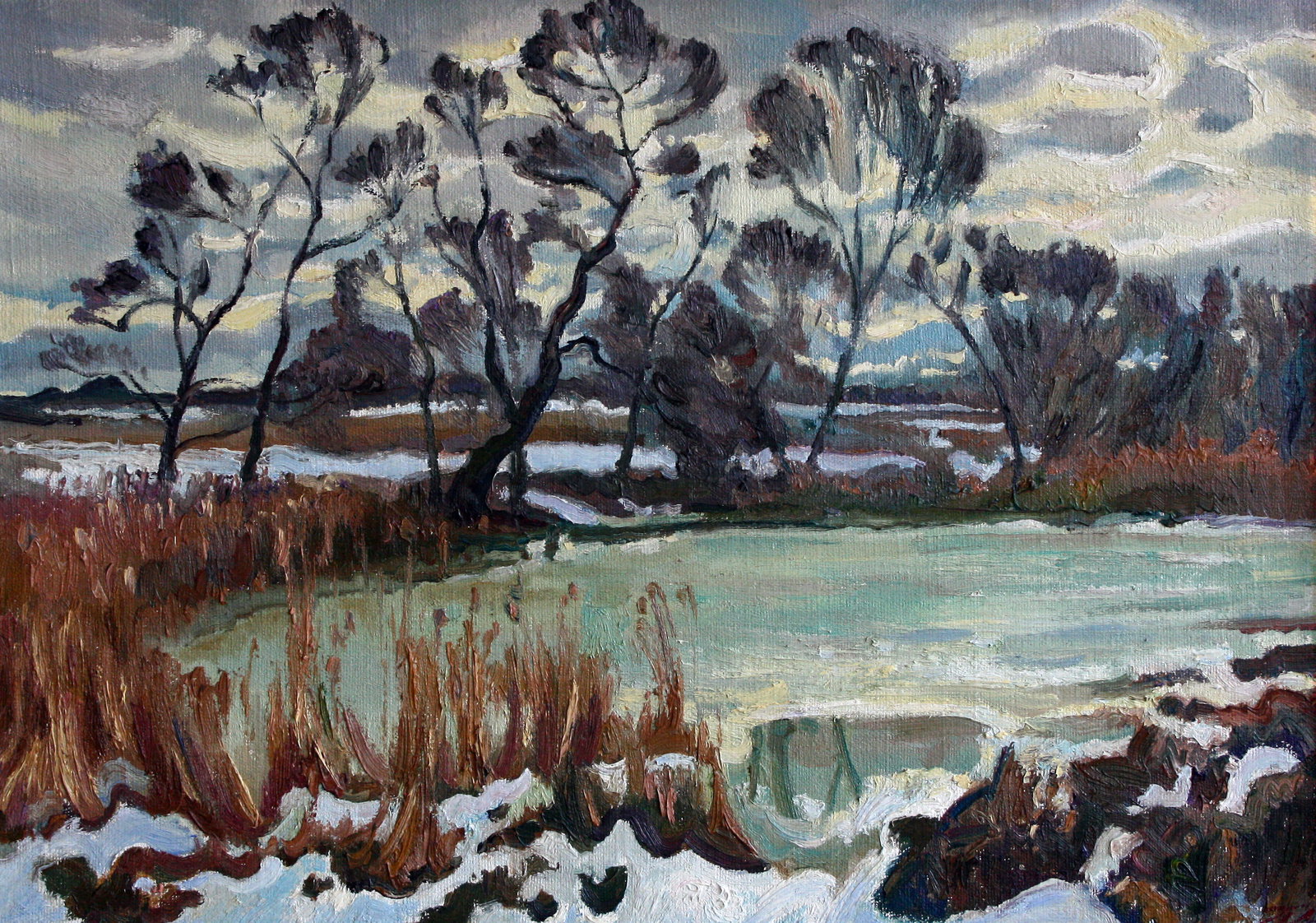 Oil painting Thaw Leonid Pavlenko (1 of 5)