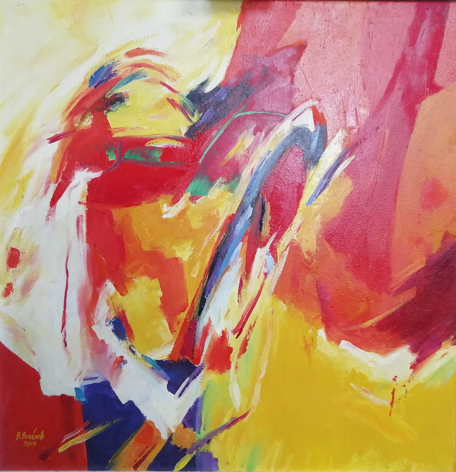 Oil painting Abstract Vadim Os'onov: Title: Oil painting Abstract Vadim Os'onov Description: 50AXE Painter: Os'onov Vadim Size: 70x70 cm/27.5x27.5 inch Components: oil, canvas Original painting CONDITION: excellent ERA: 2009 Vadim
